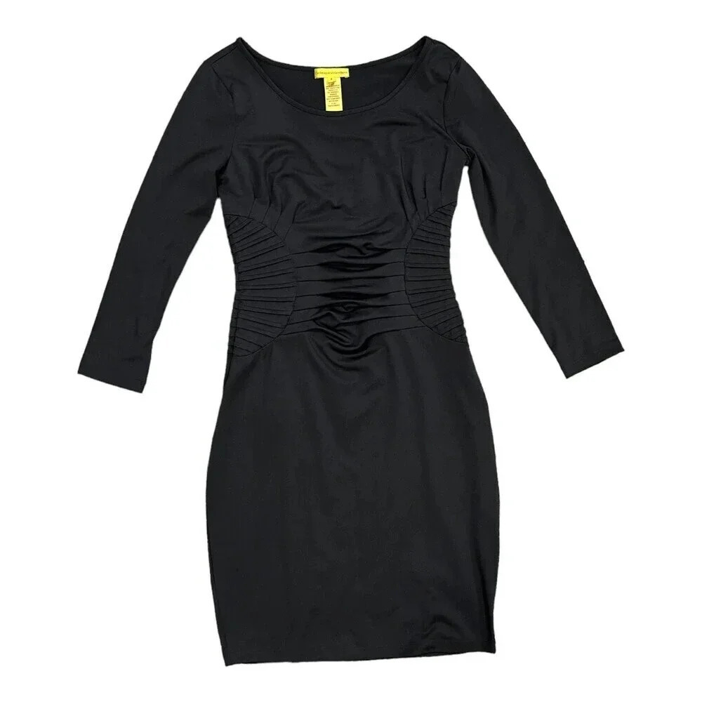 Catherine Malandrino Black Ruched Bodycon Little Black Dress S